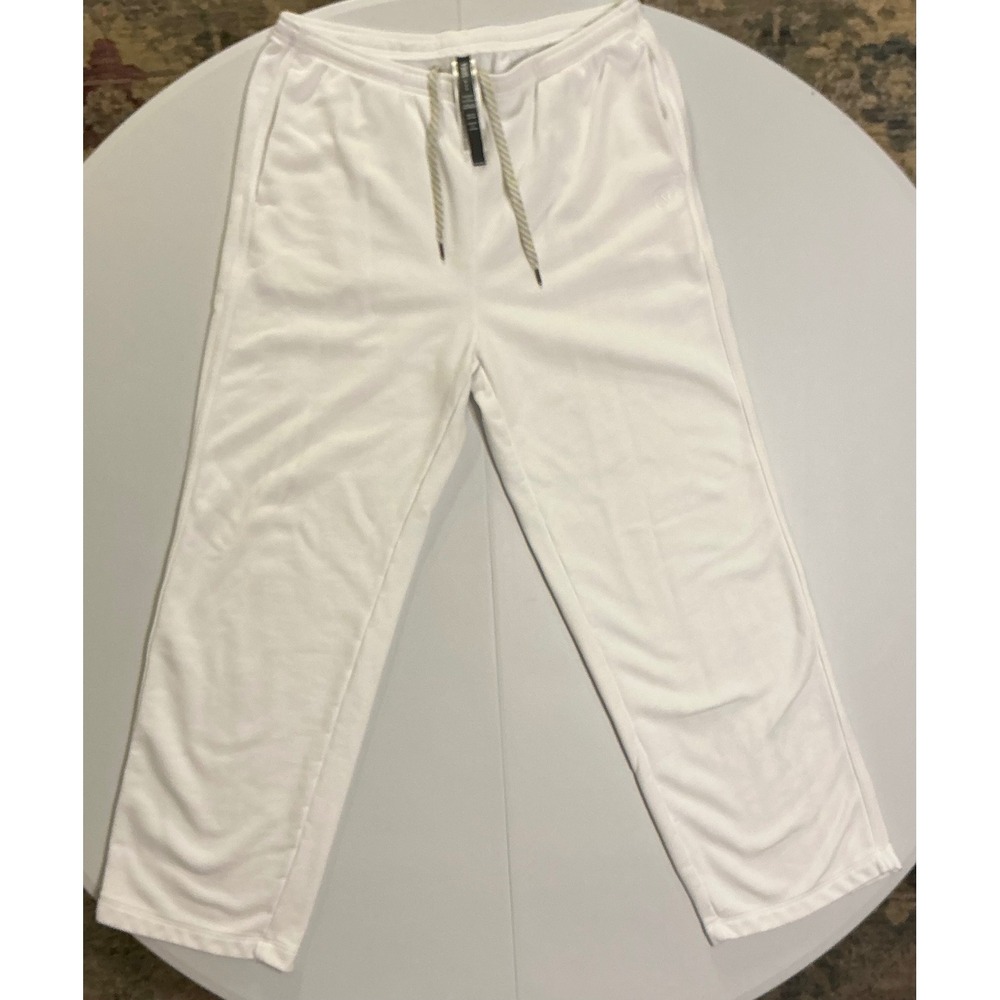 Vuori Baggy Mens Performance Fleece Sweatpants White Relaxed Joggers Size L Gym
